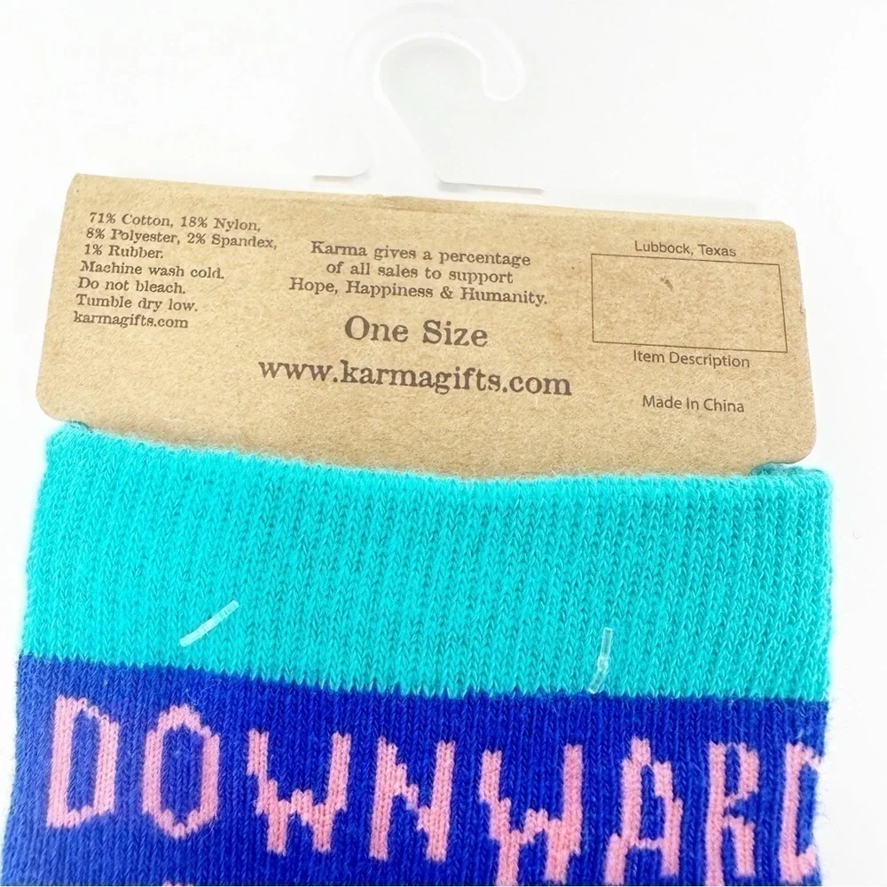 KARMA “Downward Dog” Yoga Themed Crew Socks